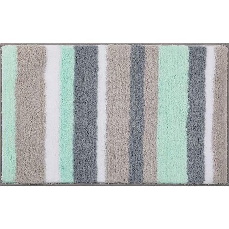 Saugfähige, Rutschfeste Badematte, Mikrofaser-duschmatte Für Badezimmer, Maschinenwaschbare Bodenmatte (40 X 60 Cm, Grün/grau)