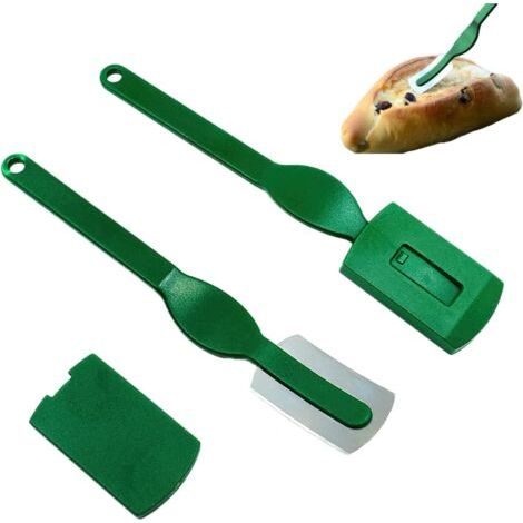 Qorva Brotmesser, 2-teiliges Brotmesser-set Aus Kohlenstoffstahl, Bäckermesser, Brotschaber, Brotbackmesser, Bäckermesser Aus Edelstahl, Für Französischen Brotteig