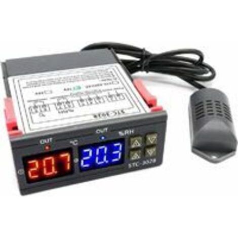 Qorva-stc-3028 Digitaler Temperatur- Und Feuchtigkeitsregler 110–220 V Thermostat-luftbefeuchter Mit Feuchtigkeitssensor-sonde Für Warmwasserbereiter Und Kühlschränke