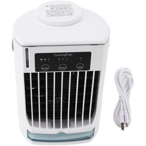 Qorva – Tragbarer Usb-klimagerät, Verdunstungskühler, Einstellbare Windgeschwindigkeiten, Tischventilator Für Zuhause, Camping Und Büro