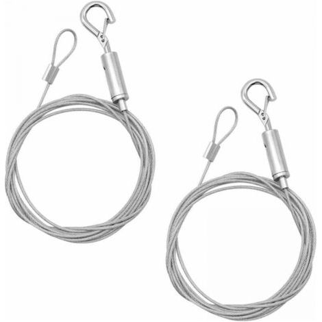 Qorva-1,5 Mm X 2 M 2 Stück Edelstahl-hakenseile, Verstellbar, Für Gardinen, Kronleuchter, Bilderrahmen, Wäscheleinen Im Freien, Spiegelrahmenbefestigungen