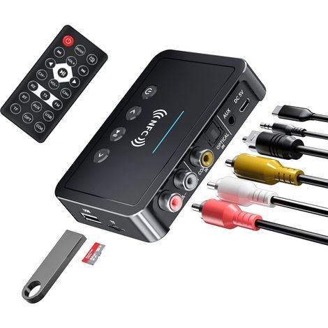 Bluetooth-adapter, M6 Nfc Bluetooth 5.0 Sender/empfänger, Mini-fm-transmitter Bluetooth 3-in-1 Klinkenstecker 3,5 Mm Aux/rca Bluetooth-audioadapter Für Tv/pc/auto-audio
