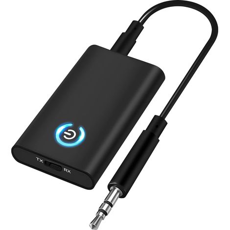 Bluetooth 5.0 Sender, 2-in-1 Empfänger Und Sender, Kabelloser Bluetooth-adapter Mit Dual-anschluss (3,5-mm-klinkenstecker) Für Kopfhörer, Fernseher, Pc, Tablet Und Autolautsprecher
