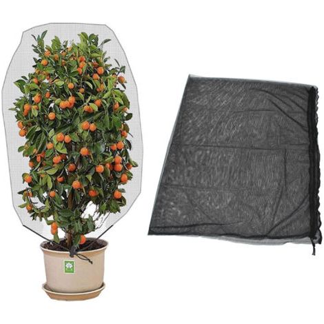 Qorva - Wiederverwendbarer Netzbeutel Mit Kordelzug Für Gartenpflanzen – 1,5 X 1 M, Umweltschutz Für Obstbäume, Schwarz