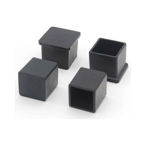 Qorva – 10er-pack Quadratische, Rutschfeste Stuhlbeinkappen Aus Gummi – 20 X 20 Mm – Für Hartböden – Geräuschdämpfung Und Möbelschutz