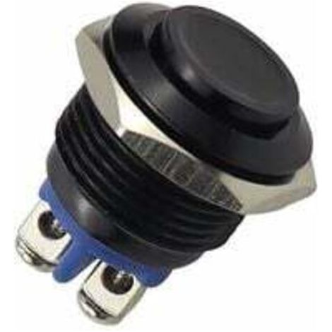 Qorva Drucktaster, Runder Momenttaster, Drucktaster, Geeignet Für Lautsprecher Und Netzteile, Schwarz, 16 Mm