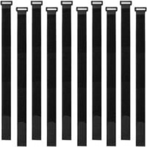 Qorva – Packung Mit 30 Schwarzen Klettbändern, 400 X 20 Mm, Kabelbinder, Befestigungsbänder, Schnallen, Wiederverwendbar