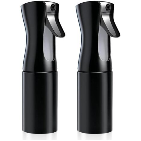 Qorva - Set Mit 2 X 200ml Wassersprühern Mit Kontinuierlichem Feinnebel, Für Pflanzen, Reinigung, Alkohol Usw. (schwarz)