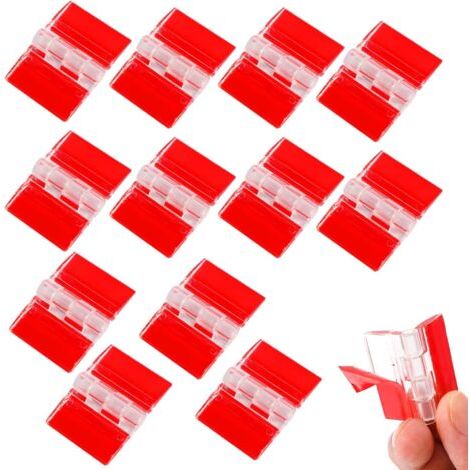 Qorva – Packung Mit 12 Kleinen, Selbstklebenden, Transparenten Acrylscharnieren Für Schränke, Schubladen, Möbel Und Präsentationsständer, 35 X 25 Mm