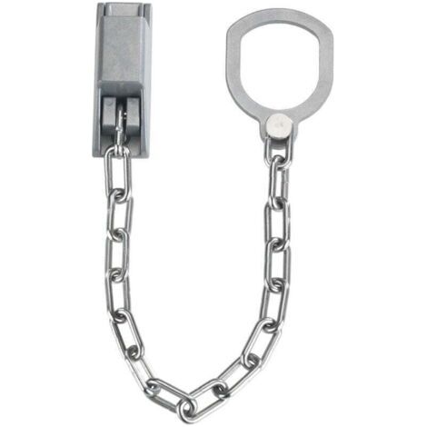 Qorva Türkette Mit Schloss, Einbruchschutz, Optimaler Schutz Für Ihr Zuhause, Kein Bohren Erforderlich, Massive Kette, Metall, 30 X 7 X 2,5 Cm, Mattes Silber