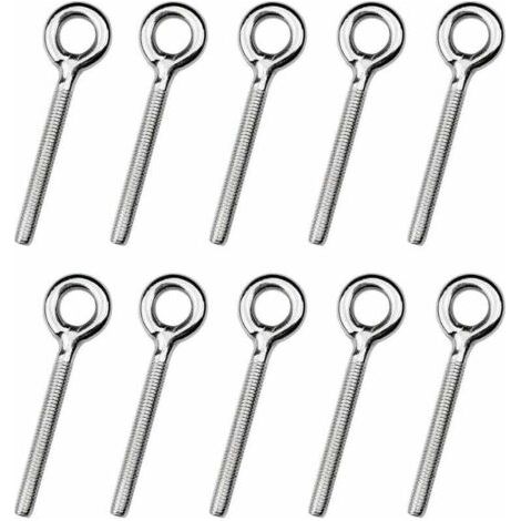 Qorva – Packung Mit 25 M4-augenschrauben Aus Edelstahl 304 – Länge 53 Mm – Innendurchmesser 11 Mm – Korrosionsbeständig