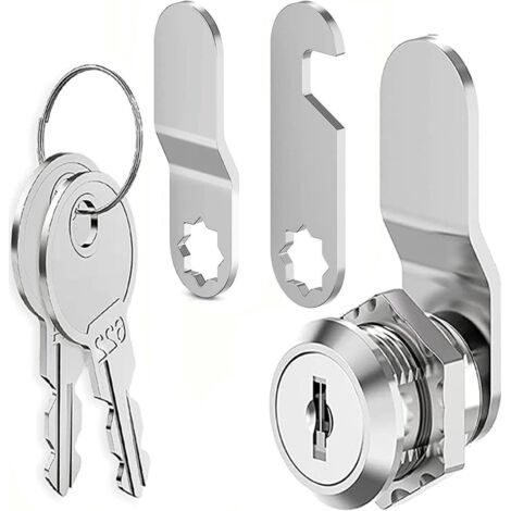Qorva Briefkastenschloss, Sicherheitsschloss Mit Passendem Schlüssel, Silberfarbenes Metall-nockenschloss, 16-mm-zylinder