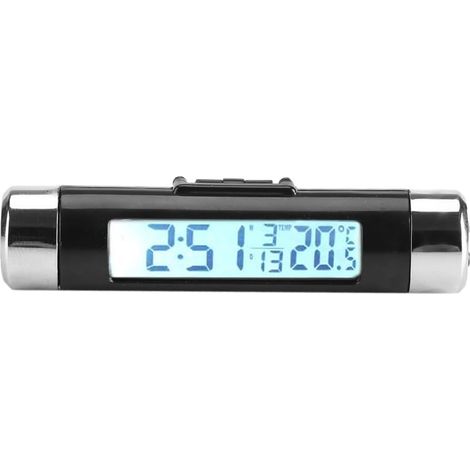 Autothermometer, 3-in-1 Multifunktions-autotemperaturanzeige, Uhr, Kalenderanzeige Mit Hintergrundbeleuchtetem Lcd-bildschirm Zur Lüftungsschlitzmontage (batterie Nicht Enthalten) (weiße Hintergrundbe