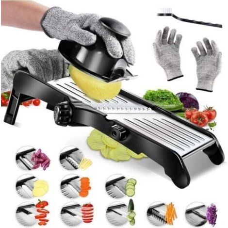 Professionelle Küchenmandoline. Mandoline Aus Edelstahl Mit V-förmiger Schneideklinge. Japanische Mandoline Zum Schneiden Von Scheiben Und Julienne-streifen. Multifunktionaler Gemüseschneider Für Vers