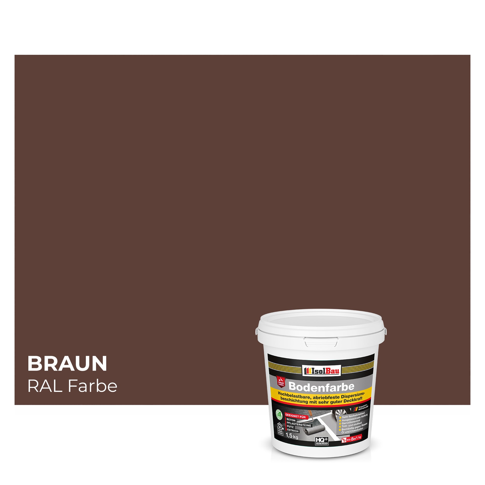 Bodenfarbe Betonfarbe Braun 1,5 Kg Bodenbeschichtung Fußbodenfarbe Ral Farbe