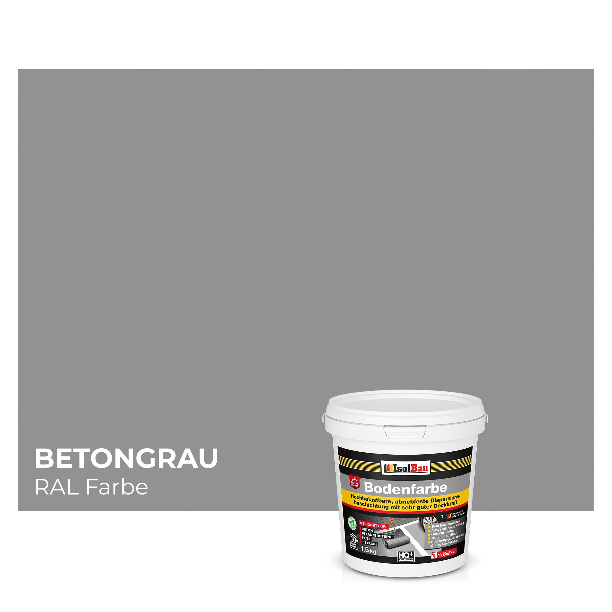 Bodenfarbe Betonfarbe Betongrau 1,5 Kg Bodenbeschichtung Fußbodenfarbe Ral Farbe