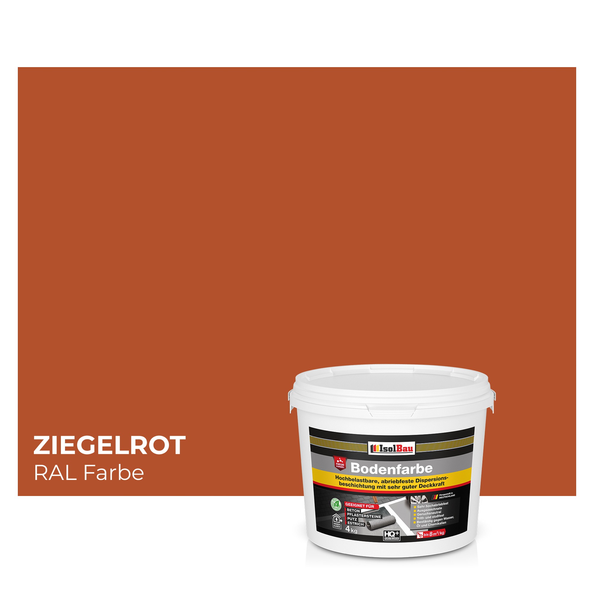 Bodenfarbe Betonfarbe Ziegelrot 4 Kg Bodenbeschichtung Fußbodenfarbe Ral Farbe