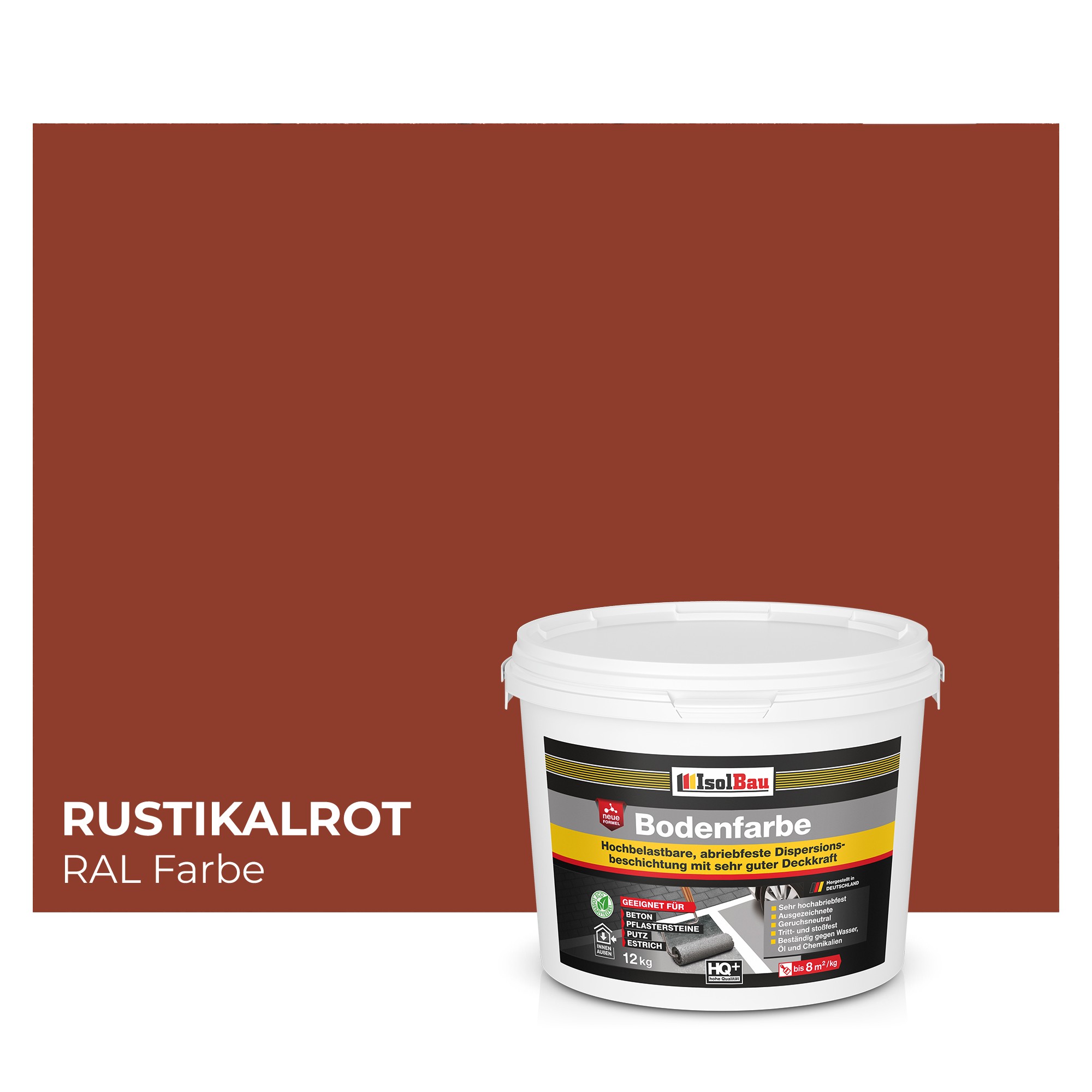 Bodenfarbe Betonfarbe Rustikalrot 12kg Bodenbeschichtung Fußbodenfarbe Ral Farbe