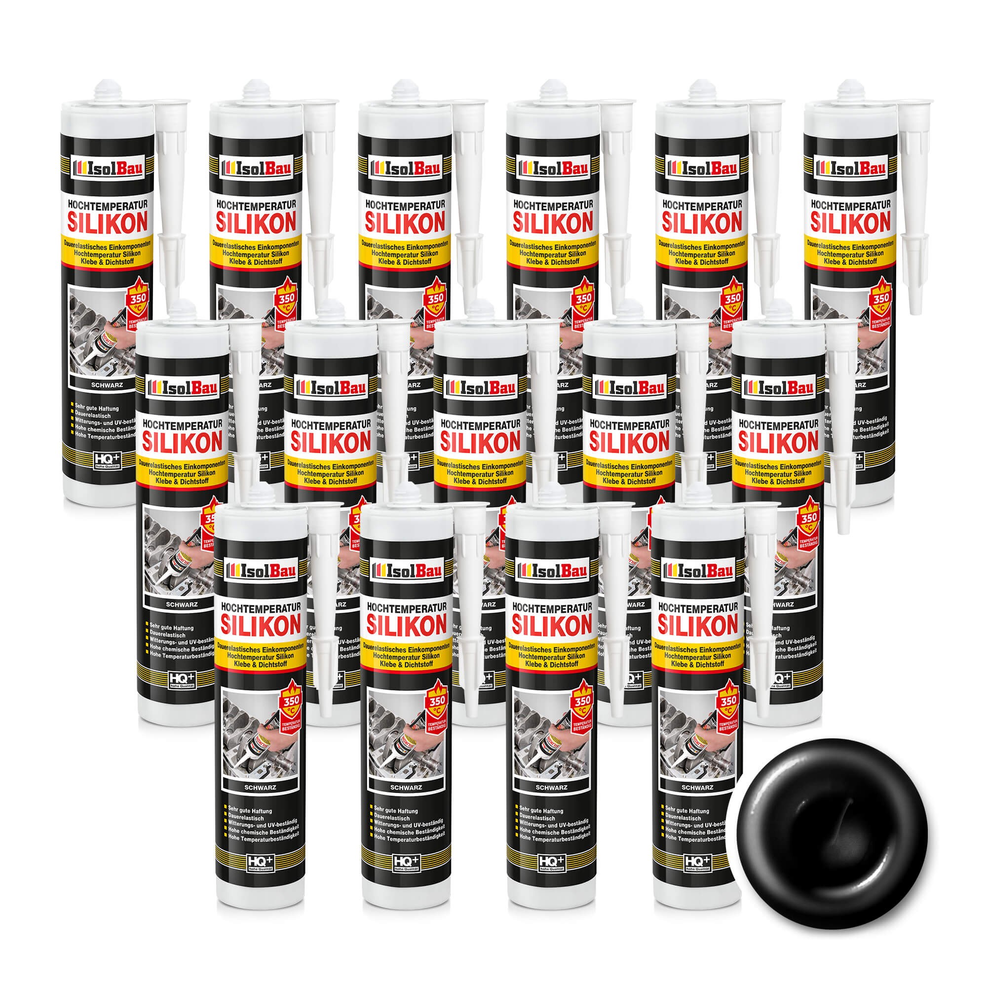 Hochtemperatursilikon 15 X 300ml 350°c Dichtmasse Dichtstoff Ofen Motor Schwarz