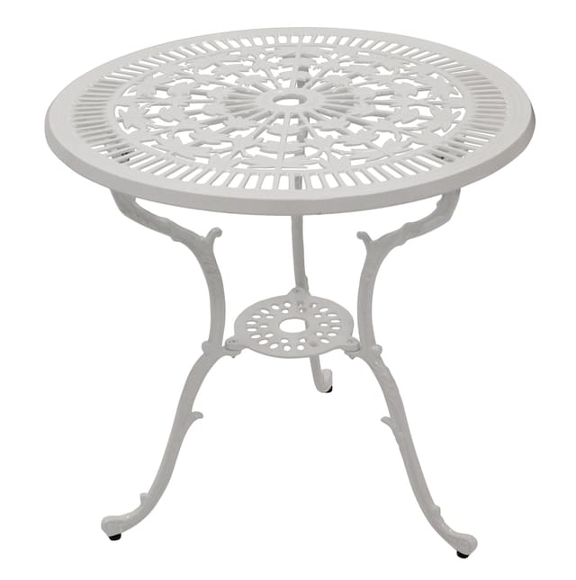 Tisch Lugano 70cm Rund, Aluguss Weiss