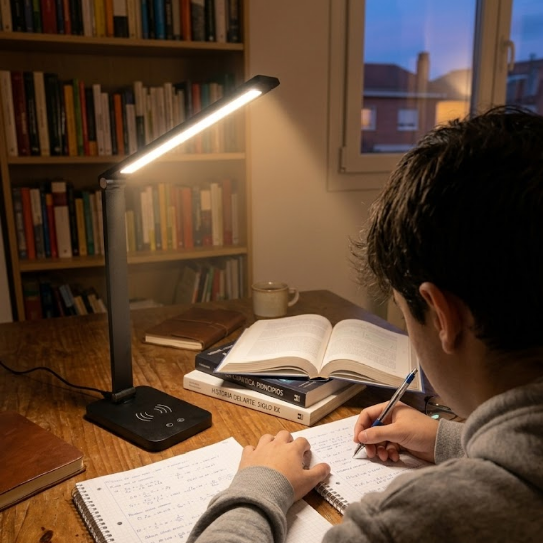 Wiederaufladbare Led-tischlampe 6,5w 280 Lm Mit Touch-dimmer Und Kabellosem Ladegerät, Schwarz