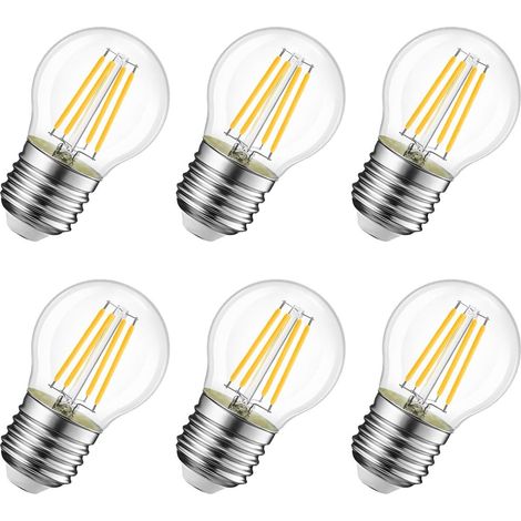 6 Vintage G45 E27 Led-lampen – 4 W, 410 Lm, Warmweiß 2400 K – Nicht Dimmbar