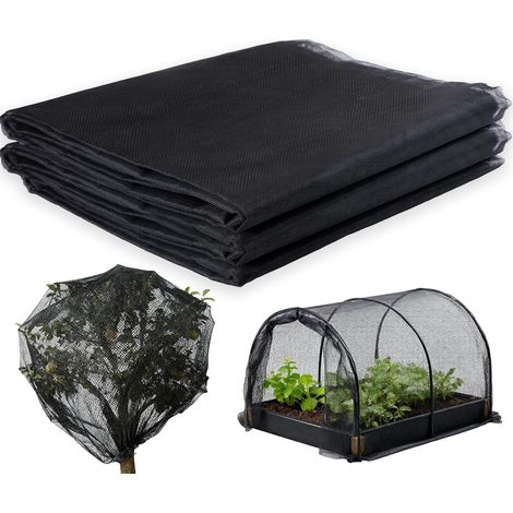 Verstärktes 60-mesh-gartennetz – Insektenschutz – Für Obst, Pflanzen, Blumen, Gewächshäuser, Terrassen, Pergolen – Schwarz, 2,5 X 3 M