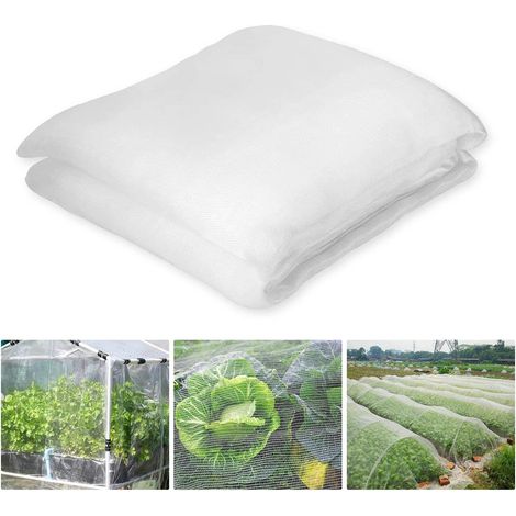 Verstärktes 60-mesh-gartennetz – Insektenschutz – Für Obst, Pflanzen, Blumen, Gewächshäuser, Terrassen, Pergolen – Weiß, 3 X 10 M