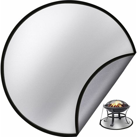 Feuerfeste Matte, Hitzebeständige Grill- Und Feuerstellenmatte, Runde Feuerstellenmatte Zum Schutz Ihrer Terrasse Und Ihres Rasens (61 Cm)
