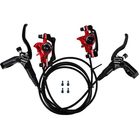 Hydraulische Scheibenbremsen Für Fahrräder, Vorder- Und Hinterradbremssattel-set Für Mountainbikes, Linker Und Rechter Bremshebelsatz Mit 160-mm-bremsscheibe (rot, Vorne Links Und Hinten Rechts)