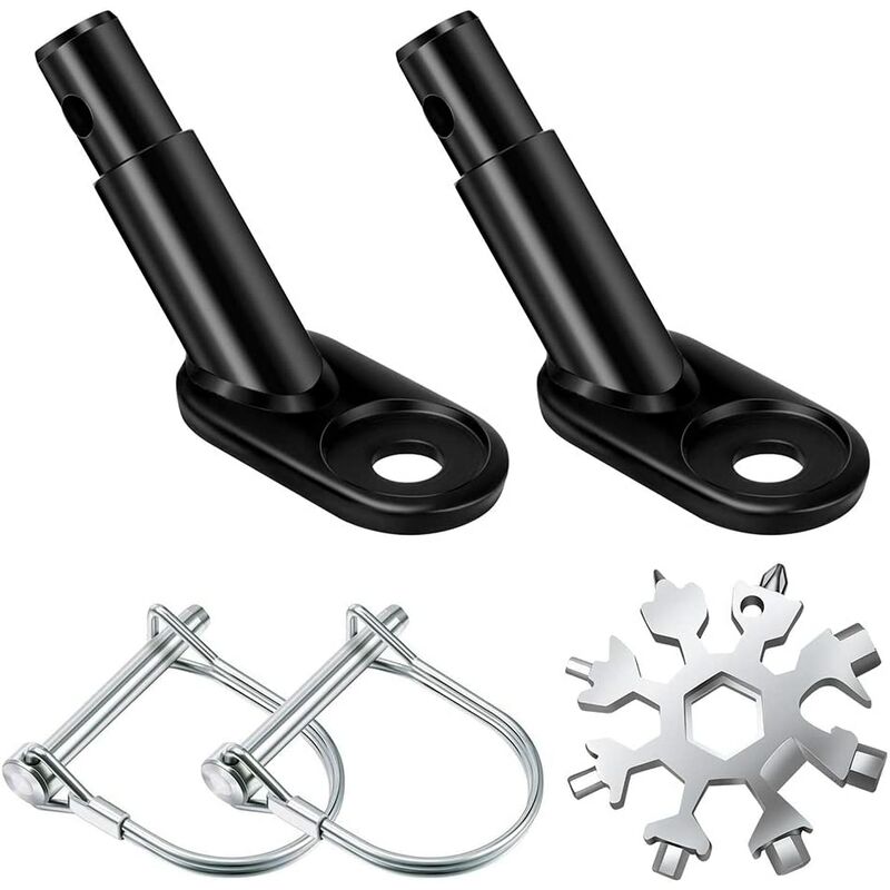 2 Sätze Fahrradanhängerkupplung Stahlverbinder Fahrradanhängerkupplungsadapter Anhängerkupplungshalterung Koppler Mit Snowflake Multi-tool 18 In 1