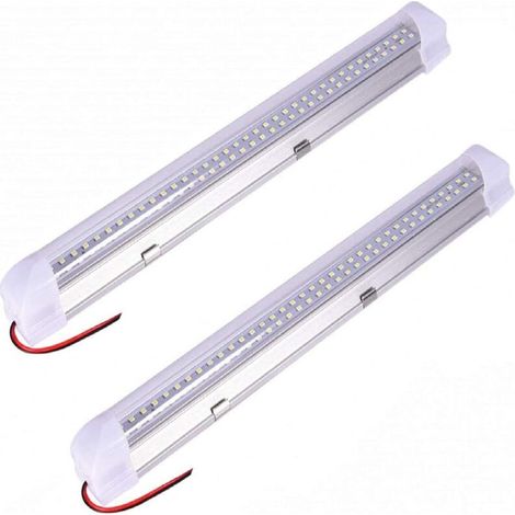 Led-neonleuchte, 72 Leds Für Fahrzeuginnenraum - 12v - 5w - Mit Ein-/ausschalter Für Lkw, Wohnmobil, Boot - 1 Streifen, Weiß (2 Stück)