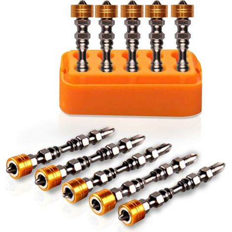Schachtel Mit 10 Magnetischen Schraubendreherbits / Doppelseitig / Kreuzschlitz / Für Schraubendreher / Bohrmaschinen / Akkuschrauber / Trockenbau / Dübel / Versailles-schrauben