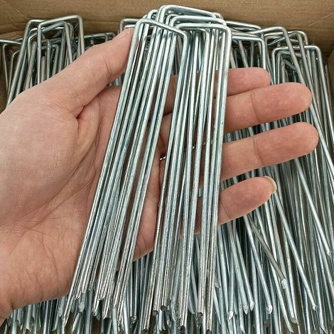 Packung Mit 80 Verzinkten Gartenmulch-befestigungsklammern (15 Cm), Rasenpfähle Für Unkrautvlies, Robuste U-form