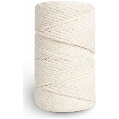 Qorva Makramee-kordel 5 Mm X 100 M, 100 % Baumwollgarn Für Makramee, Baumwollschnur Für Diy, Dekoration, Stricken, Geschenk – Beige