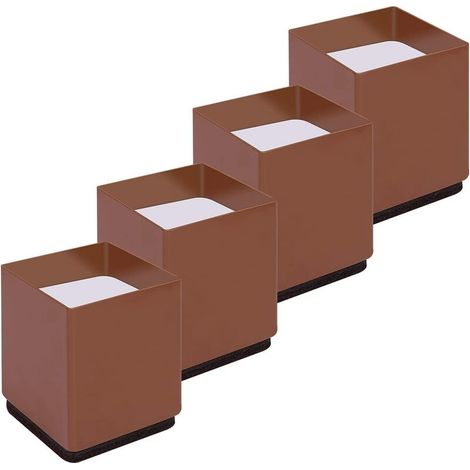 Bettbeinerhöhungen, 4er-set, Kohlenstoffstahl, Möbelerhöhungen Erhöhen Die Höhe Um 5 Cm, Tragkraft 10000 Lbs, Tisch-, Stuhl- Oder C-winkel-erhöhungen (braunes Quadrat)