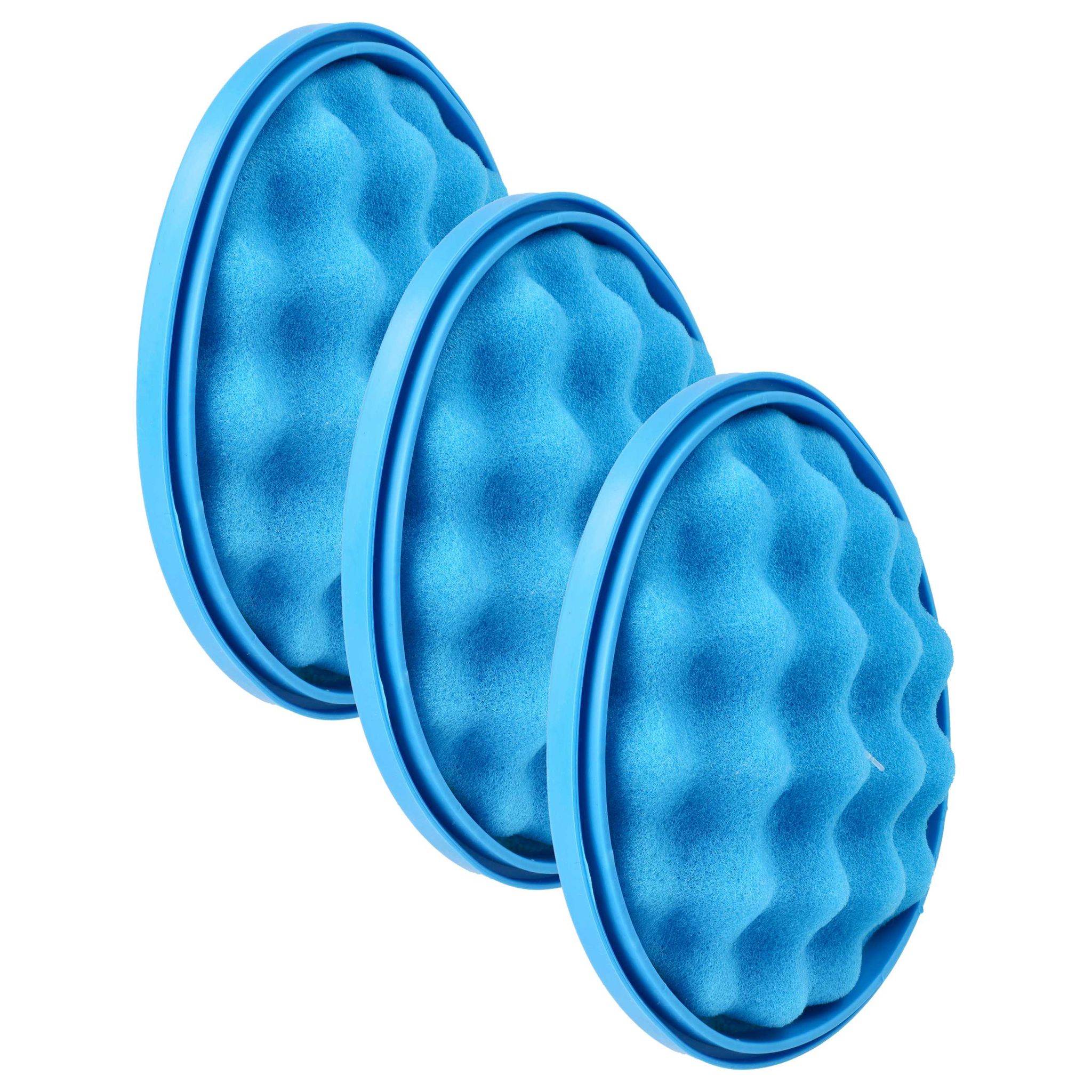 Vhbw 3x Staubsaugerfilter Kompatibel Mit Samsung Vc20f70hucc/en, Vc20f70hucc/eg Staubsauger - Schaumstofffilter, Vormotorfilter Blau Weiß