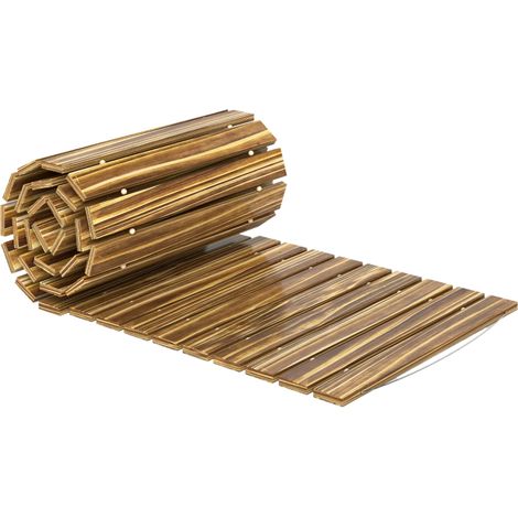 Gartenweg Aus Holz, 120 X 38 Cm, Rollbar, Wetterfest Und Karbonisiert