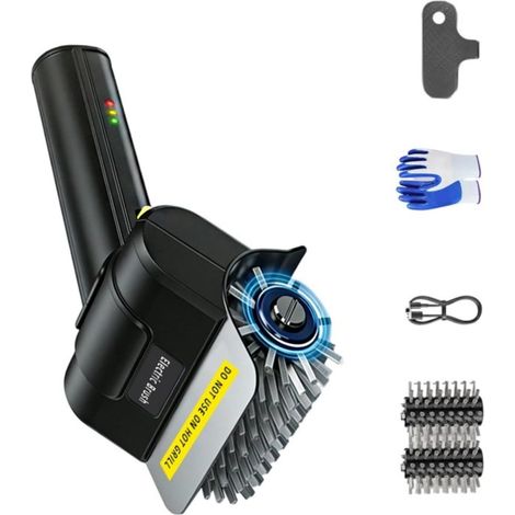 Kabellose Elektrische Grillbürste, 1100 U/min, Bürstenkopf Aus Edelstahl 304, Usb-aufladbar, Für Grill Und Grillplatte, Zwei Bürstenköpfe