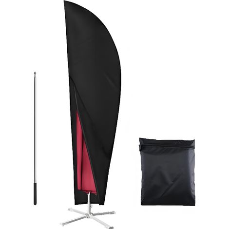 Schutzhülle Aus 420d Oxford-gewebe, Für Römische Sonnenschirme, Wasserdicht, Uv-beständig, Mit Teleskopstange, Schwarz, 205 Cm (57 X 48 X 25 Cm)