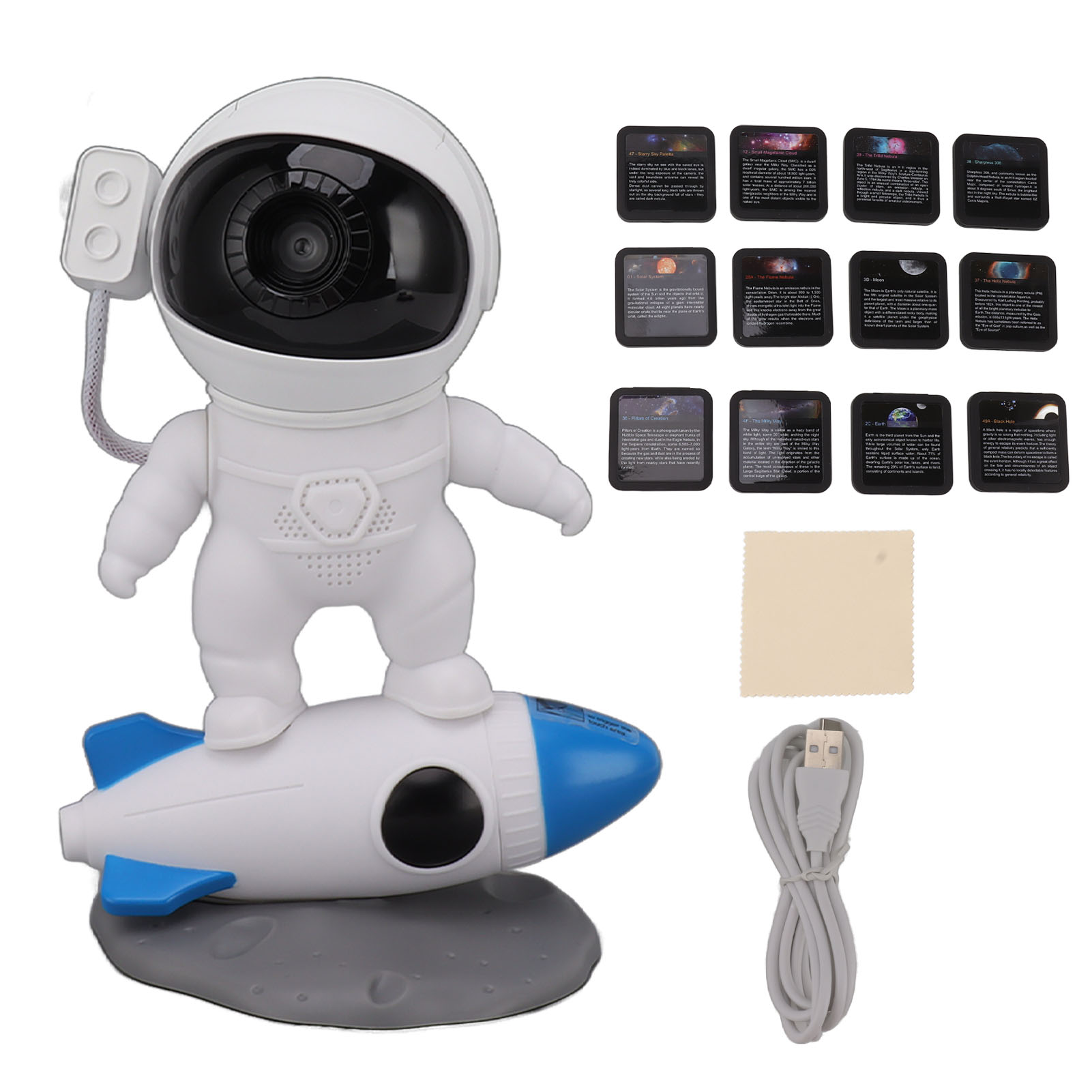 Galaxy-sternenprojektor – Astronauten-360°-drehung, Usb-c, Rgb-led, 13-zoll-hd- Und 4k-filme, Schlafzimmerdekoration