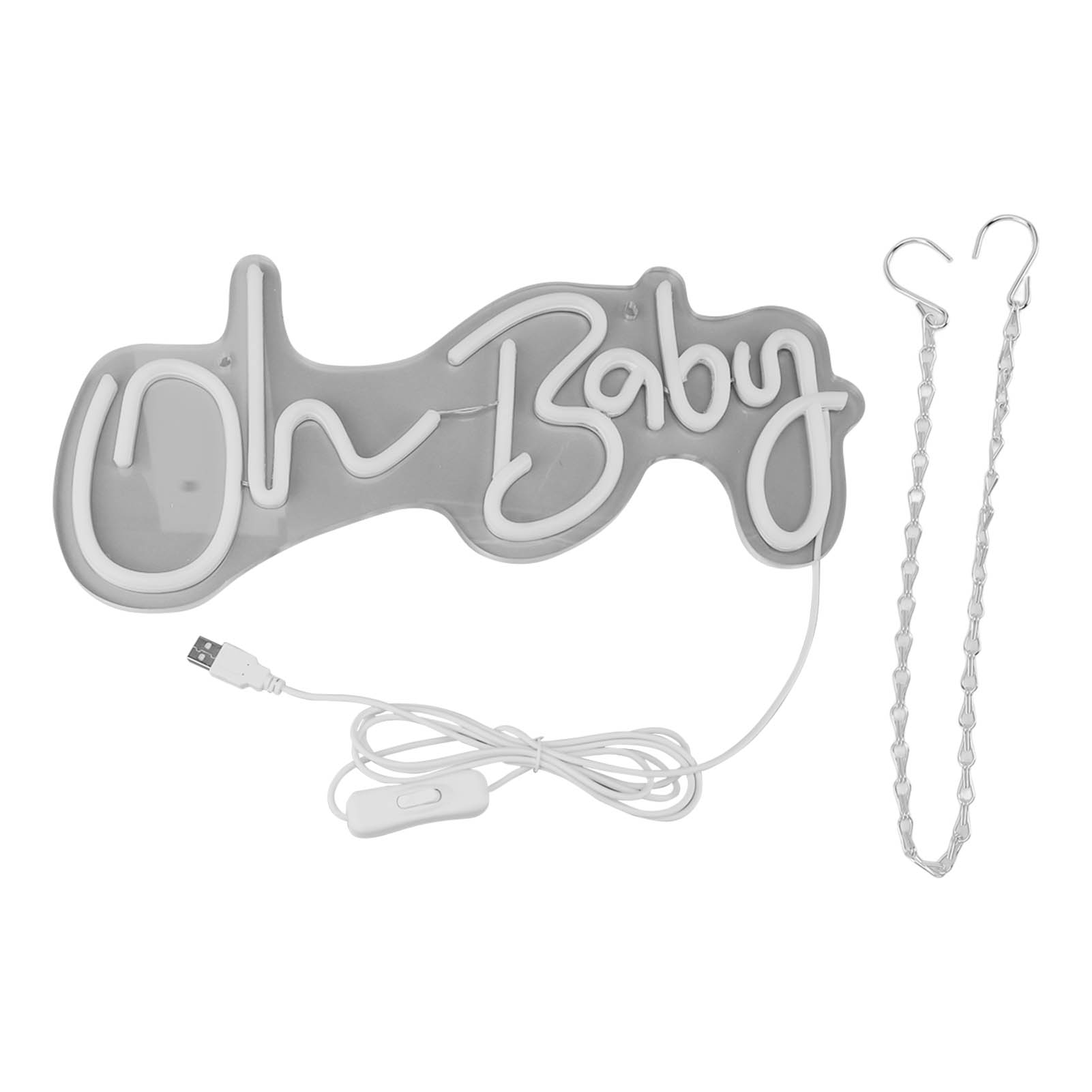 Toivize Oh Baby Led-neonreklame, Weißes Acryl, Usb-betrieben, Wanddekoration