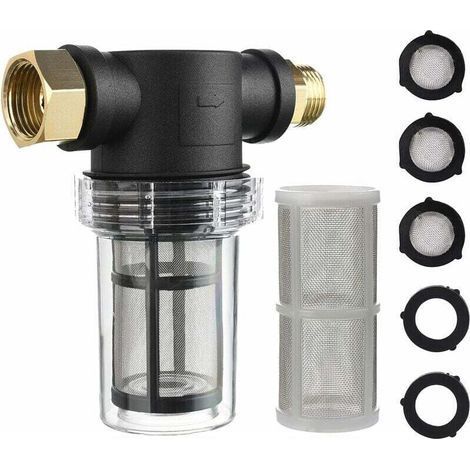 Alliandis Gartenschlauchfilter Für Hochdruckreiniger-wasserzulauf, Integrierter Sedimentfilter, 40-mesh-sieb, 100-mesh-zusatzsieb