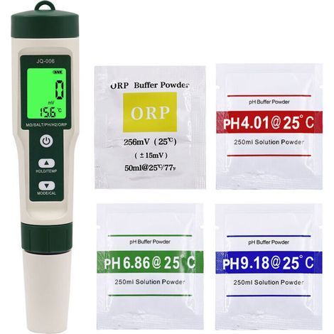 Alliandis Elektronischer Ph-tester, 10-in-1-poolwassertester Mit Hintergrundbeleuchtung, Ph/tds/sg/ec/orp/h2/salzgehalt/temperatur/nährstofflösungsfruchtbarkeit/resistenz Mit Atc, Hoch-ph-meter