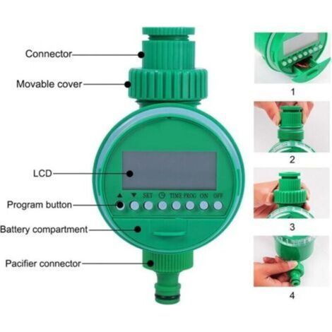 Alliandis Bewässerungsuhr, Automatisches Gartenbewässerungssystem, Wasserdichter Bewässerungsregler Mit Lcd-display Für Pflanzen, Rasen, Garten Und Gemüsegarten