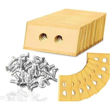 Alliandi Universal-ersatzmesser Für Mähroboter, 30 Messer Mit Schrauben, 35 X 18 X 0,6 Mm, Lochdurchmesser 5,2 Mm (gold)