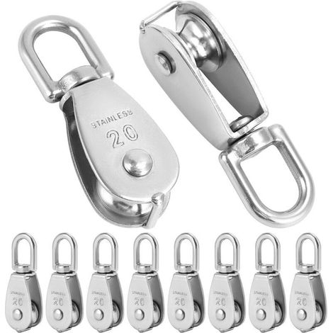 Alliandis 10 Stück M20 Heberolle, Einzelrolle Aus Edelstahl 304 Für 6 Mm Kabeldurchmesser, 360° Drehbar