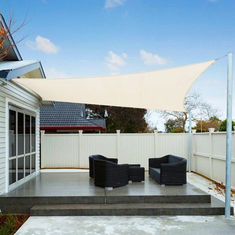 Garden Future Wasserdichtes Rechteckiges Sonnensegel 2x3m Mit Uv-schutz Für Garten Und Terrasse – Creme