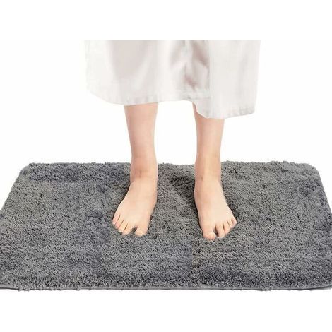 Alliandis Graue Badematte 40 X 60 Cm, Rutschfest Und Waschbar, Hoch Saugfähig Für Badewanne, Badezimmer, Wohnzimmer Und Schlafzimmer