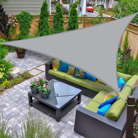 Garden Future Wasserdichtes Dreieckiges Sonnensegel 3x3x3m Mit Uv-schutz Für Garten Und Terrasse – Hellgrau